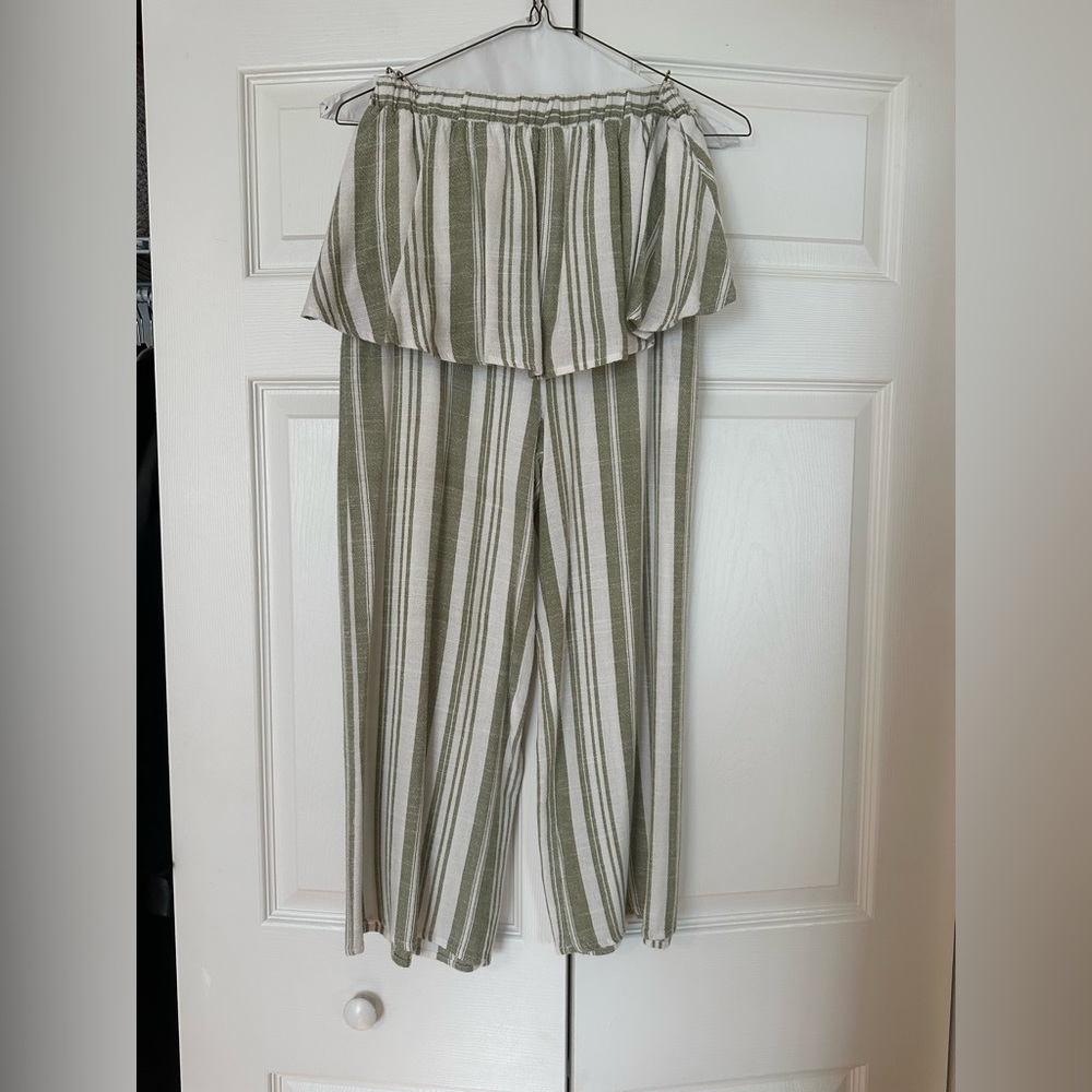 Strapless Crop Top and Pants Set